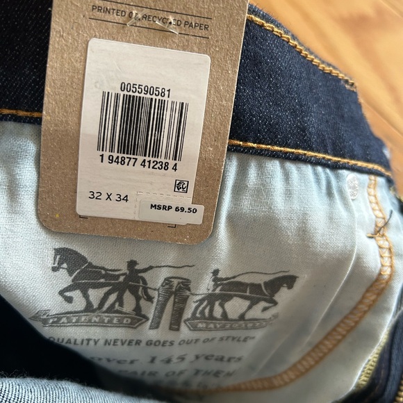 Levis 559 Mens Jeans 32x34 Relaxed Straight Fit Stretch dark Wash Denim NWT - Picture 5 of 8